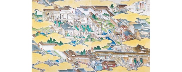 山口晃 邸内見立　洛中洛外圖 2007 カンヴァスに油彩、水彩、墨 80 x 130 cm 撮影：太田拓実 