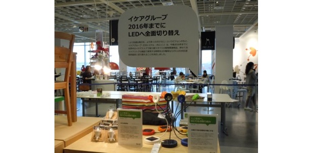 照明関連商品をLED電球ならびにLED対応型照明器具に切り替える