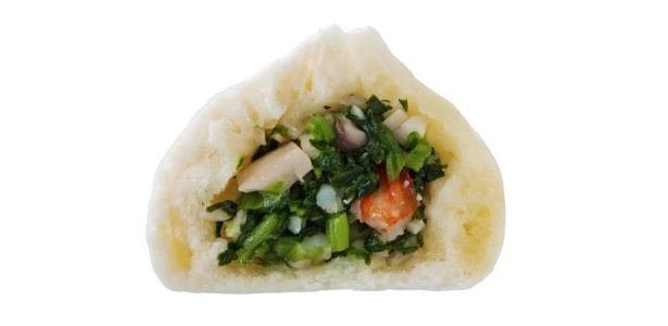 さらに銀座三越×全聚徳のコラボ商品として、「江戸野菜・三河島菜とエビの まんじゅう」も登場