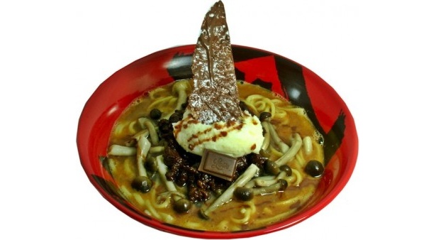 チョコがけのパルメザンチーズのせんべいがそびえ立つ「味噌ガーナ2011」
