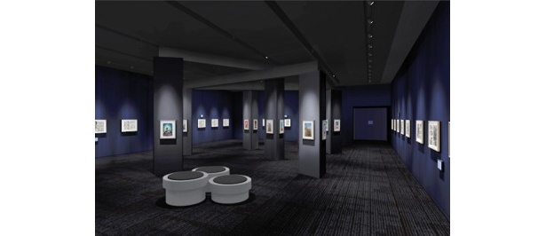 大規模改装で展示室2の壁面が深い色味にかわったことにより、一層原画の映える空間へ