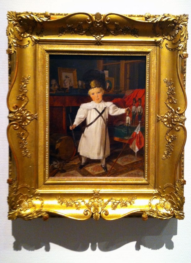 フェルディナント・ゲオルク・ヴァルトミューラー「幼き日のオーストリア皇帝フランツ・ヨーゼフ1世、おもちゃの兵隊を従えた歩兵としての肖像」1832年