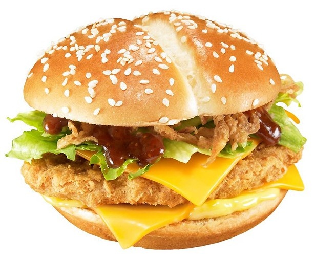 チキンパティとイエローマスタードソースがマッチした「バーベキューチキン」