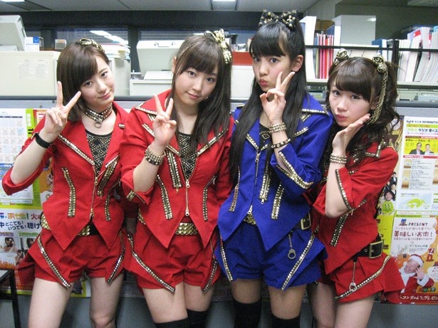 「モーニング娘。」の左から生田衣梨奈・譜久村聖・飯窪春菜・石田亜佑美