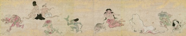 「百鬼夜行絵巻」。深夜の町を鬼や妖怪が群れをなして行進する百鬼夜行は数多くの絵巻に描かれている。前期7月6日(土)～8月4日(日)展示
