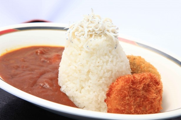 【写真を見る】山盛りご飯の「辛口富士山カレー」