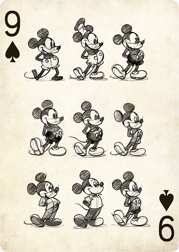 様々なデザインのミッキーマウスが描かれている