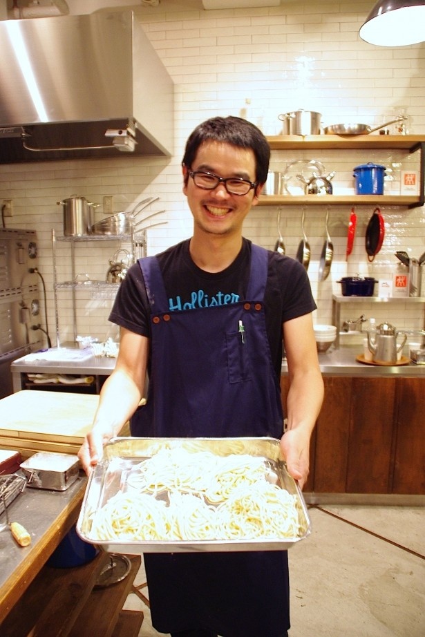 完成した麺を前に一仕事終えた気分