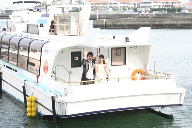 目玉である「2次会クルーズ」。披露宴からそのまま移動できるのもうれしい。