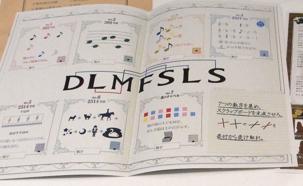 【写真を見る】最初の手掛かりである記号や絵柄かかれたヒントノート