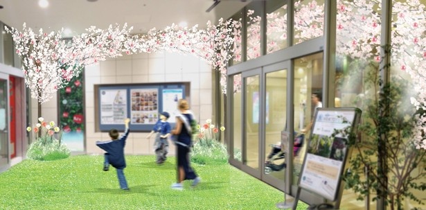 ウェルカムゲートをイメージした1FのBlooming Gate　※画像はイメージです