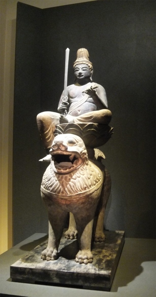 重文　文殊菩薩騎獅像　平安時代 十世紀　禅定寺蔵