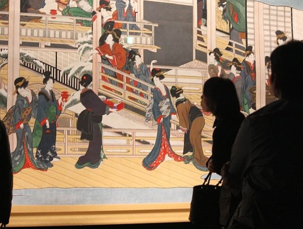 歌麿肉筆画の最高傑作と評されている