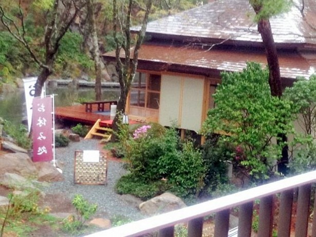美術館の裏にある広々とした庭園