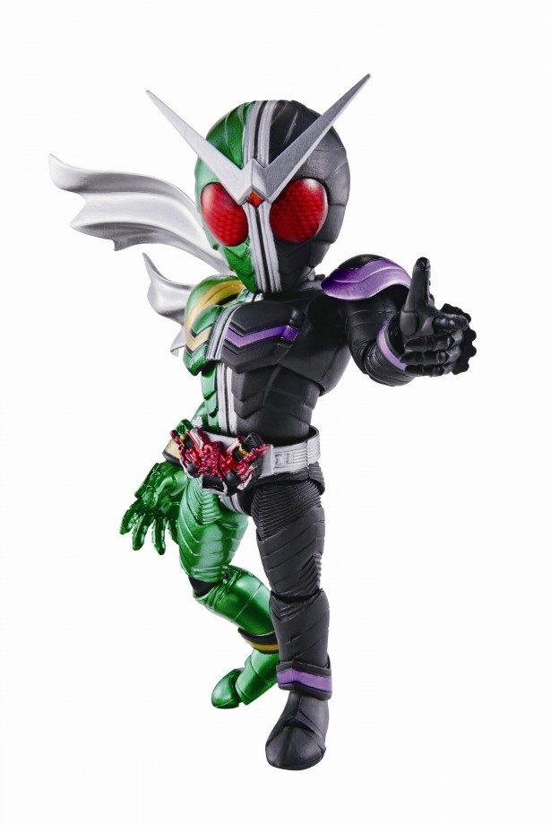 C賞 R/D 仮面ライダーW（全1種） 約30ヶ所の稼動ポイントがあるので決めポーズが自分で作れる。高さ約11cm