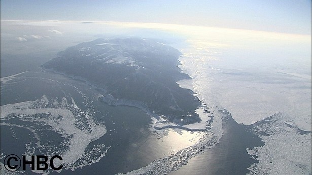 空から見た世界遺産の知床