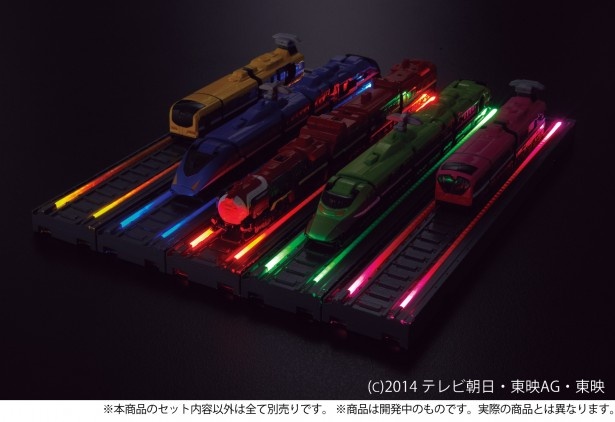 光るレインボーラインの上にトッキュウレッシャー(別売り)
