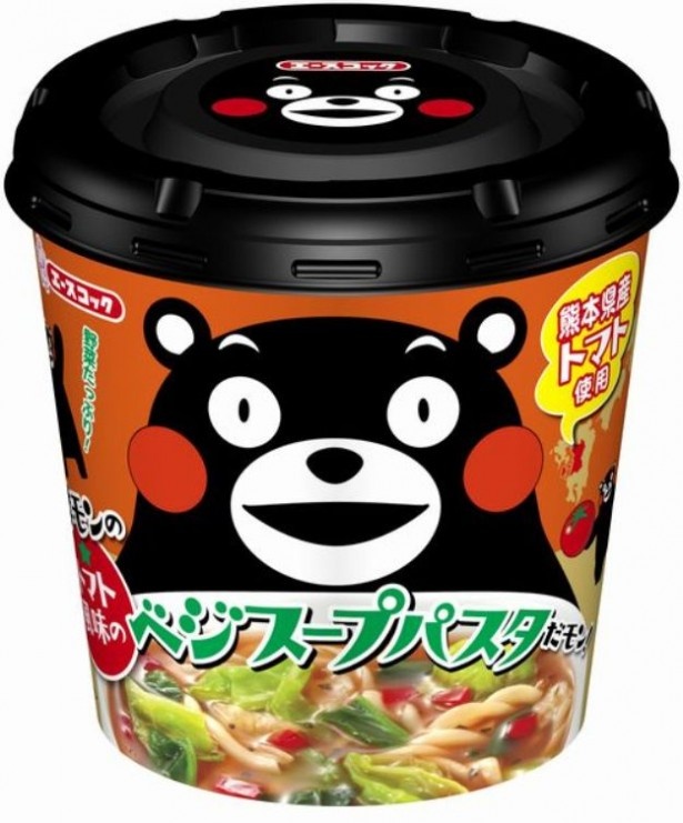 熊本県産トマトを使用した「くまモンのべジスープパスタだモン」
