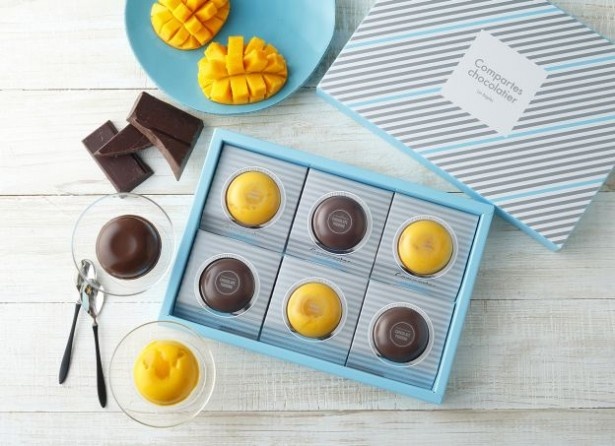 マンゴーとチョコレートの「プディングギフトセット」(6個入、税込3240円)