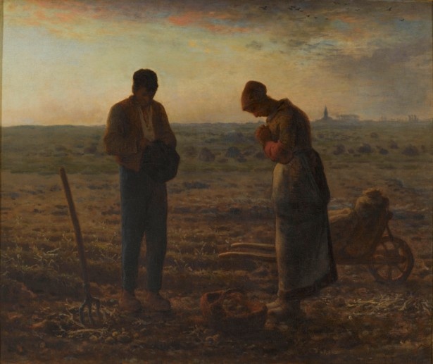 ジャン=フランソワ・ミレー  「晩鐘」　1857-59年  油彩/カンヴァス　55.5×66cm