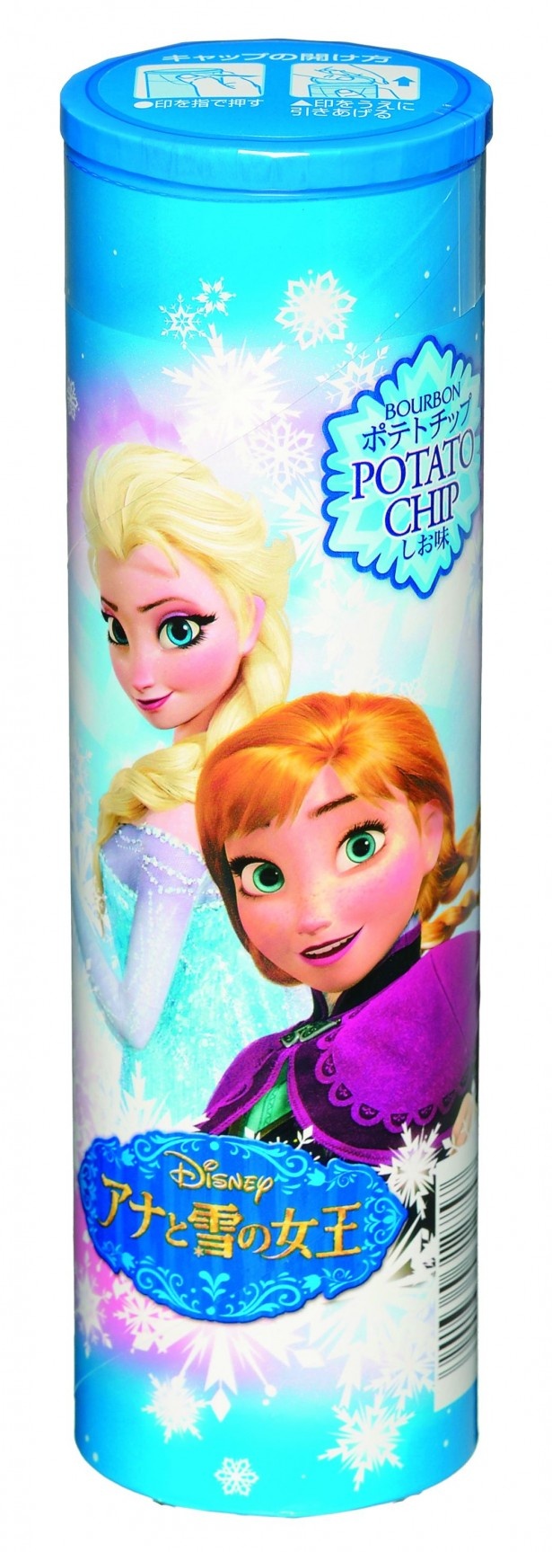 【写真を見る】「ポテトチップしお味(アナと雪の女王)」のパッケージも「アナ雪」の世界観に染まる！