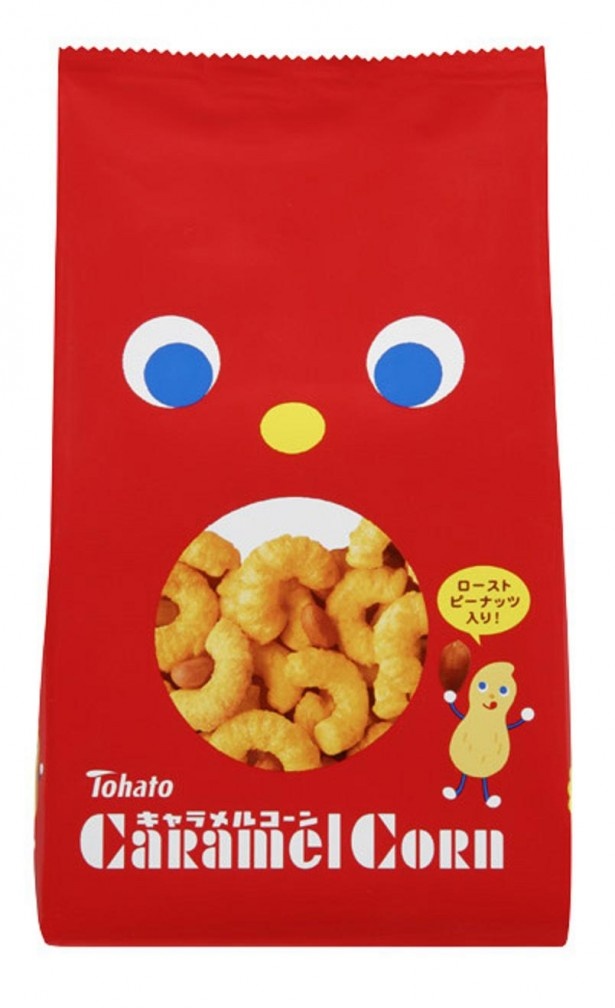 ミルクキャラメルの味が口いっぱいに広がる！ローストピーナッツも入ったロングセラー｢キャラメルコーン｣(オープン価格130円前後)