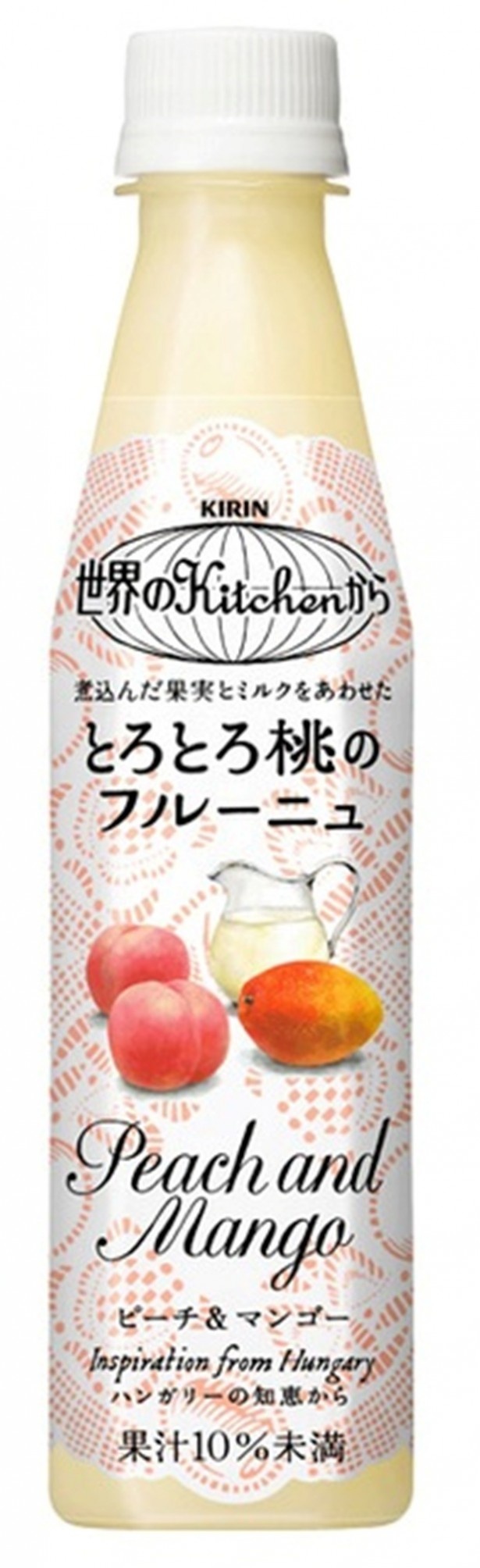 リニューアルし従来品の2割増しで桃を使用している「とろとろ桃のフルーニュ」