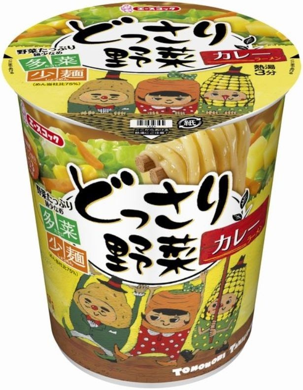 香辛料の風味が合わさったコクの深いカレースープが特徴の「どっさり野菜　カレーラーメン」