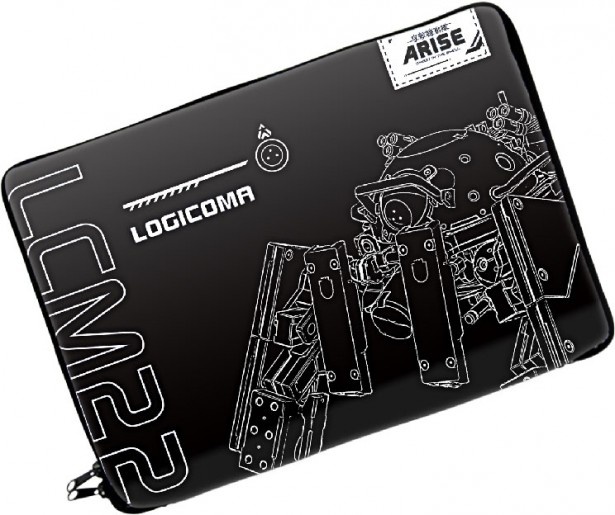 黒をベースに“ロジコマ”が大きくデザインされたノートPCケース