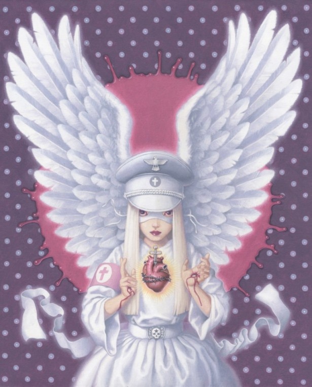 トレヴァー・ブラウン「sacred heart」　油彩、キャンバス　650×530mm