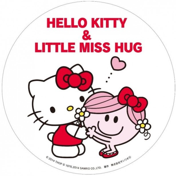 10月15日(水)にサンリオショップ、サンリオコーナーで買い物をするともらえる「HELLO KITTY＆LITTLE MISS HUG」BIGステッカー