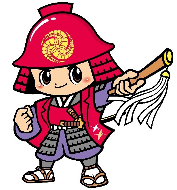 官兵衛イメージキャラクターのかんべえくん。大河ドラマ館付近で会えるかも!?