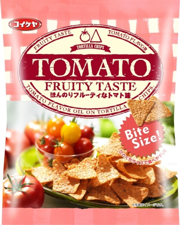 トマトオイルを使った「トルティアチップス ほんのりフルーティなトマト」は9月で販売終了