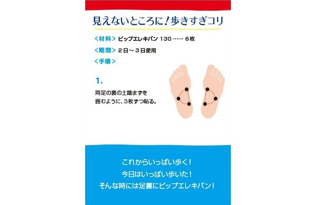 足の疲れに効く貼り方もあり