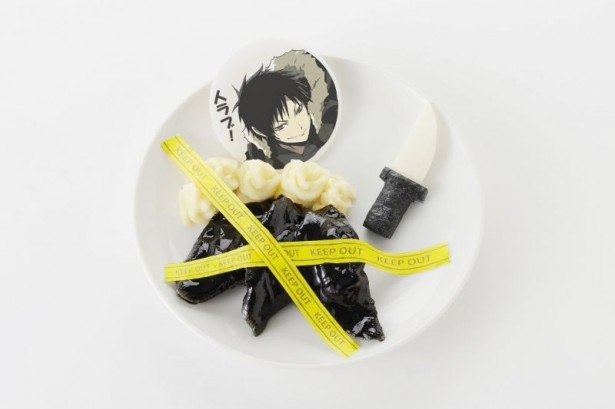 【写真を見る】臨也に近づくな！と“KEEP OUT”のテープが張られた「人ラブ！餃子ラブ!?臨也のKEEP OUT　餃子」（740円）