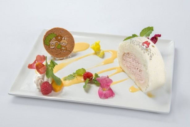 ロールケーキに描かれたマイメロディがキュートな「マイメロディの赤ずきんロールケーキ ストーリー仕立て」(税抜980円)