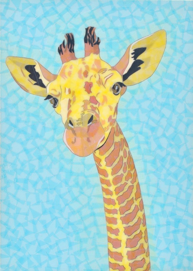 平面で「キリン」を描いた作品も