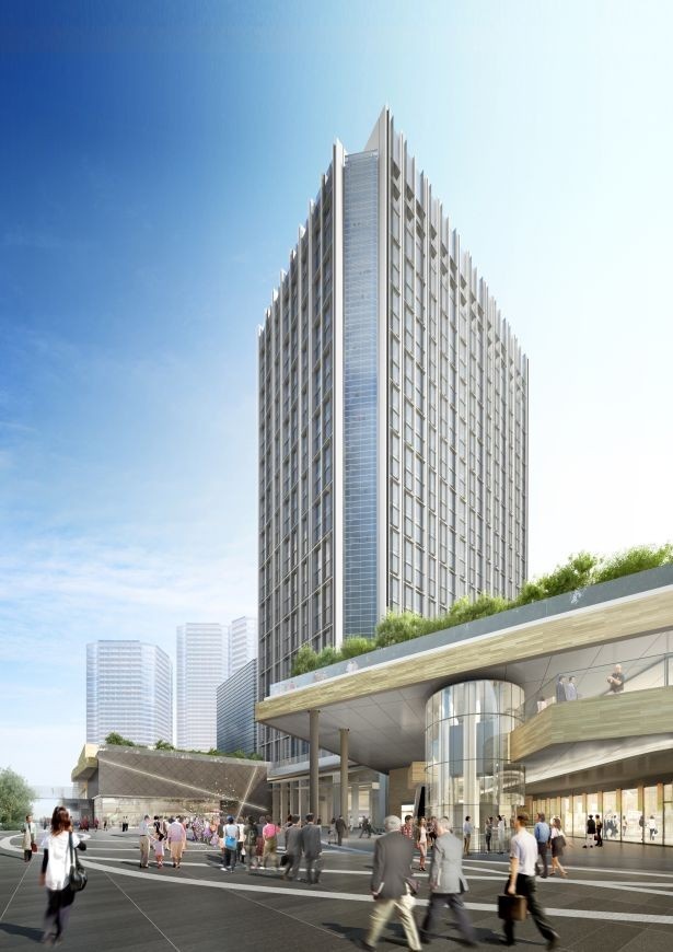 商業施設に隣接する高層棟には、オフィスやホテルが入居する