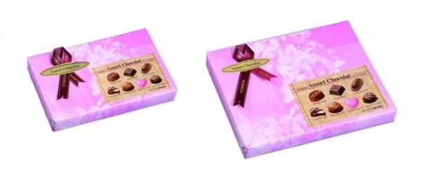 7種類のチョコレートを詰め合わせた「アソートショコラ」(希望小売価格・税抜300円、7個入り/希望小売価格・税抜500円、14個入り)