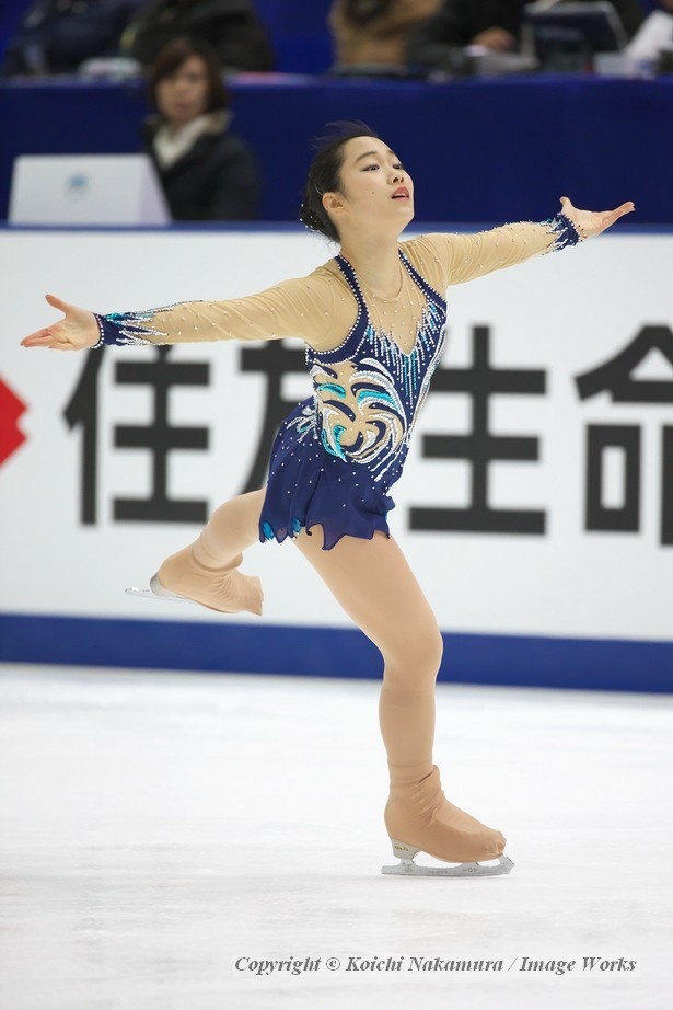 全日本選手権(2014年12月)での加藤利緒菜。かつては苦手だった表現力も、徐々にではあるが改善している
