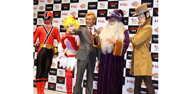 「ルパン三世〜迷宮の罠〜」「マジクエスト」「トウキョウパニッククルーズ」のキャラクターも“つるの東京ドームシティ市長”を応援