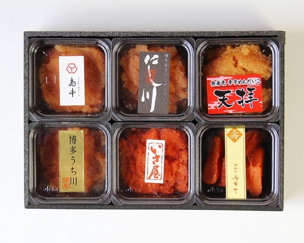 【写真を見る】見ただけで違いが分かる。小分けにしてあるので、各社の味が十分楽しめる(6個セット2808円)。この他、4個セット(1944円)、3個セット(1296円)も販売している 