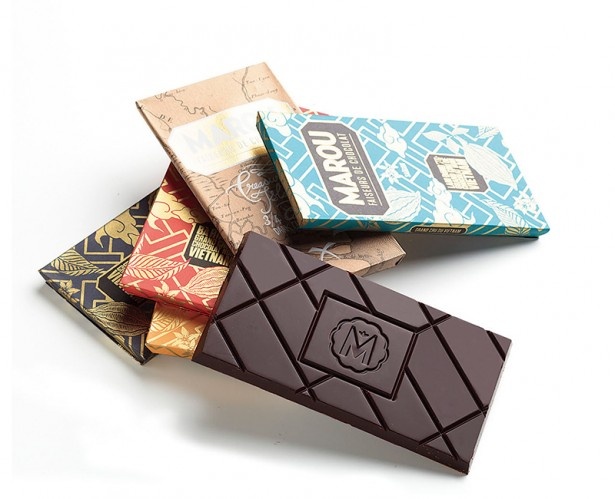 マルゥのダークチョコレートバー（各1070円）は素朴な甘さとなめらかな舌触りが特徴