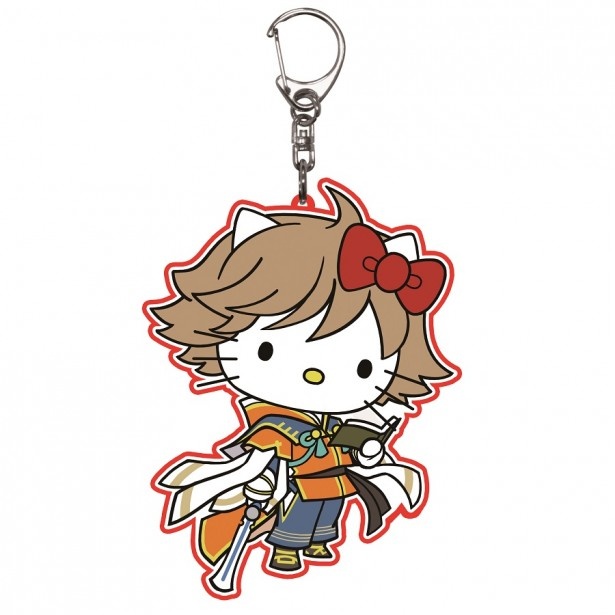 ハローキティ×小早川隆景の「戦国無双4×HELLO KITTYアクリルキーホルダー」(税抜700円)