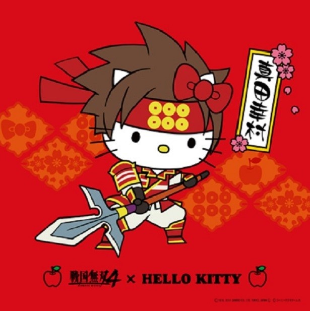 ハローキティ×真田幸村の「戦国無双4×HELLO KITTYクリーナークロス　桜」(税抜600円)