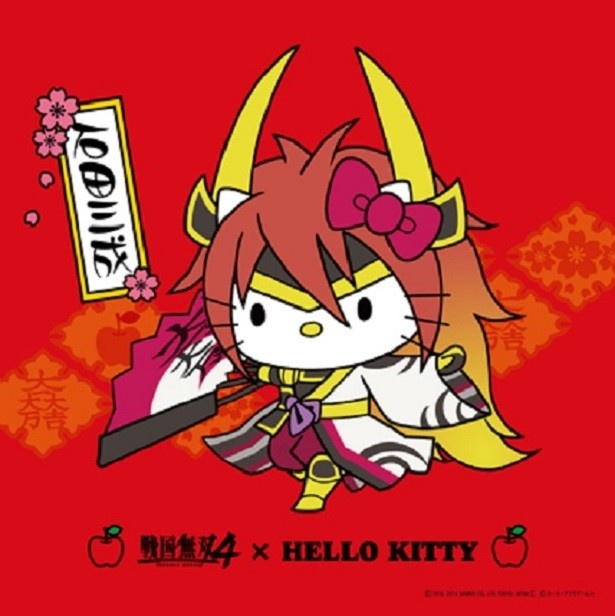 ハローキティ×石田三成の「戦国無双4×HELLO KITTYクリーナークロス　桜」(税抜600円)