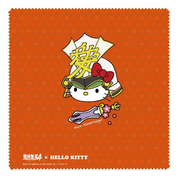 ハローキティ×直江兼続の「戦国無双4×HELLO KITTYクリーナークロス　武器」(税抜600円)