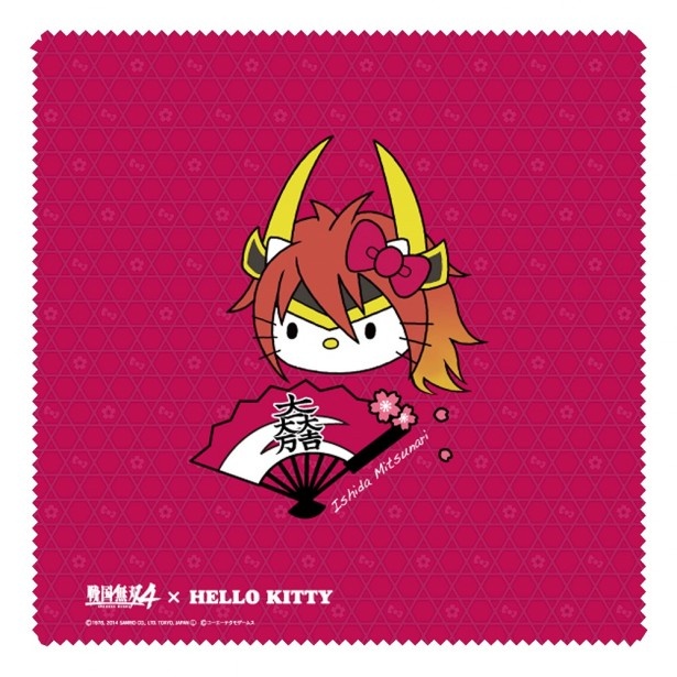 ハローキティ×石田三成の「戦国無双4×HELLO KITTYクリーナークロス　武器」(税抜600円)