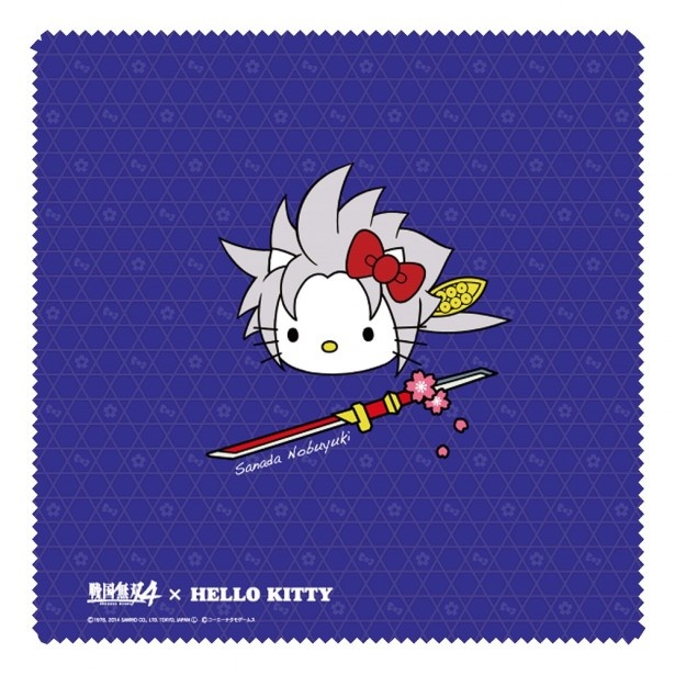 ハローキティ×真田信之の「戦国無双4×HELLO KITTYクリーナークロス　武器」(税抜600円)