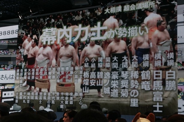 現役幕内力士が超会議で取り組みを行う